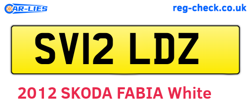 SV12LDZ are the vehicle registration plates.