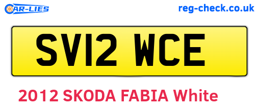 SV12WCE are the vehicle registration plates.