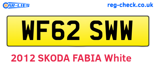WF62SWW are the vehicle registration plates.