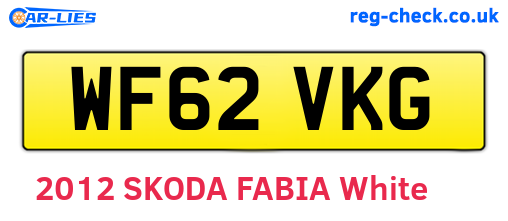 WF62VKG are the vehicle registration plates.