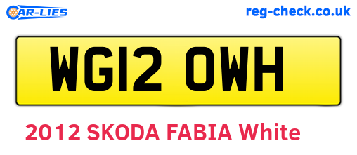 WG12OWH are the vehicle registration plates.