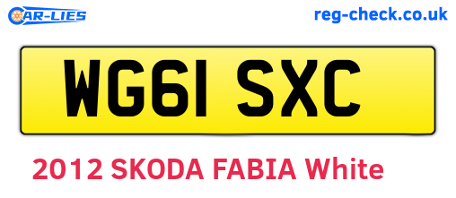 WG61SXC are the vehicle registration plates.