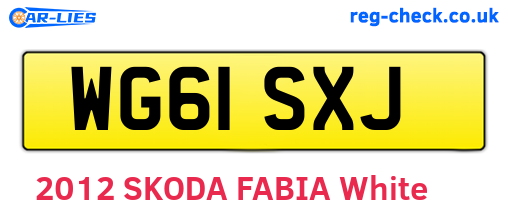 WG61SXJ are the vehicle registration plates.