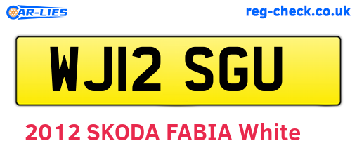 WJ12SGU are the vehicle registration plates.