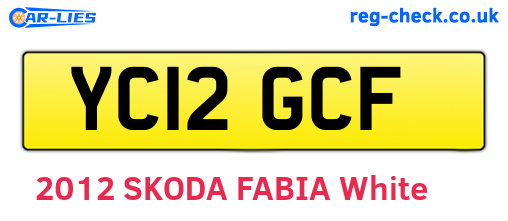YC12GCF are the vehicle registration plates.