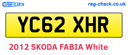 YC62XHR are the vehicle registration plates.