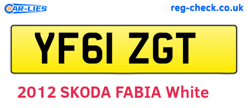 YF61ZGT are the vehicle registration plates.