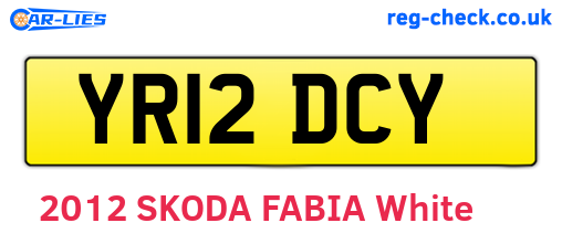 YR12DCY are the vehicle registration plates.