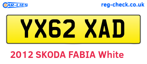 YX62XAD are the vehicle registration plates.