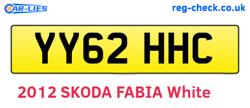 YY62HHC are the vehicle registration plates.