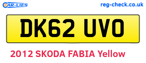 DK62UVO are the vehicle registration plates.