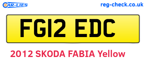 FG12EDC are the vehicle registration plates.