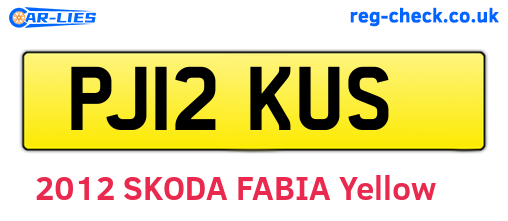 PJ12KUS are the vehicle registration plates.