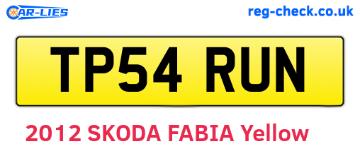 TP54RUN are the vehicle registration plates.