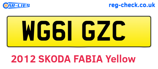 WG61GZC are the vehicle registration plates.