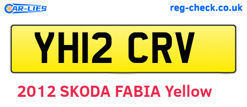 YH12CRV are the vehicle registration plates.