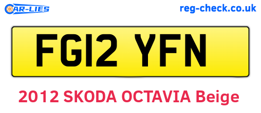 FG12YFN are the vehicle registration plates.