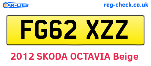 FG62XZZ are the vehicle registration plates.