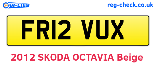 FR12VUX are the vehicle registration plates.