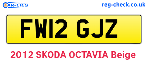 FW12GJZ are the vehicle registration plates.