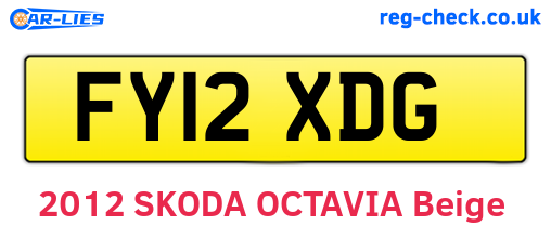 FY12XDG are the vehicle registration plates.