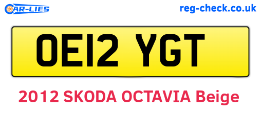 OE12YGT are the vehicle registration plates.