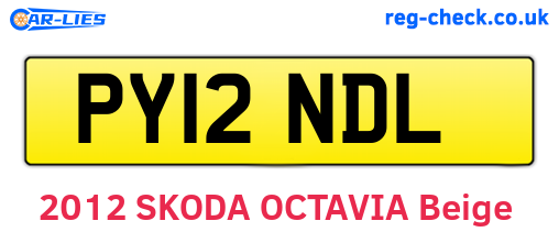 PY12NDL are the vehicle registration plates.