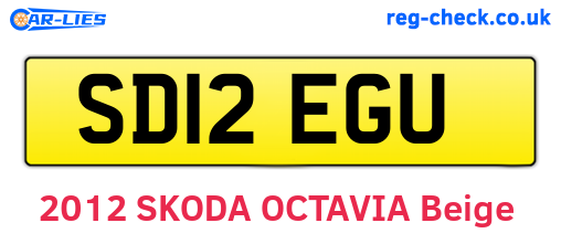 SD12EGU are the vehicle registration plates.