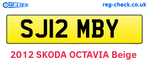 SJ12MBY are the vehicle registration plates.