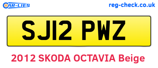 SJ12PWZ are the vehicle registration plates.