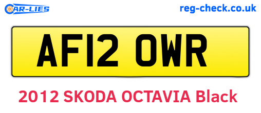 AF12OWR are the vehicle registration plates.