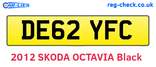 DE62YFC are the vehicle registration plates.