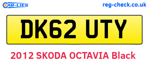 DK62UTY are the vehicle registration plates.