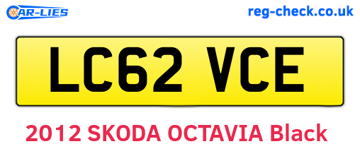 LC62VCE are the vehicle registration plates.
