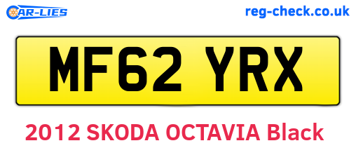 MF62YRX are the vehicle registration plates.