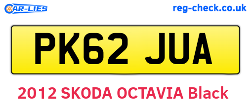 PK62JUA are the vehicle registration plates.