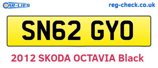 SN62GYO are the vehicle registration plates.