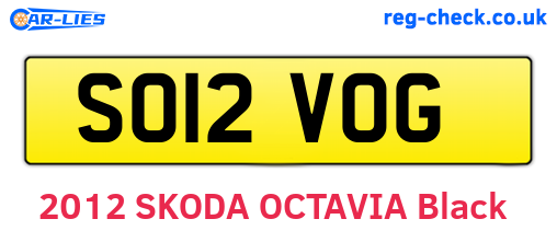 SO12VOG are the vehicle registration plates.