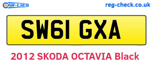 SW61GXA are the vehicle registration plates.