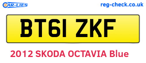 BT61ZKF are the vehicle registration plates.