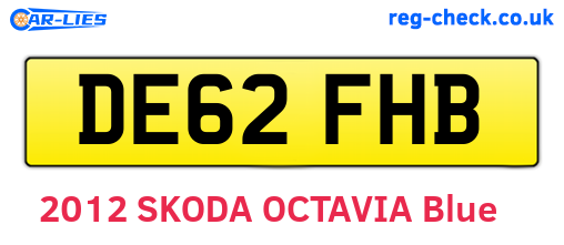 DE62FHB are the vehicle registration plates.