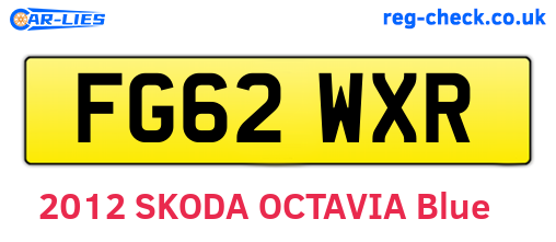 FG62WXR are the vehicle registration plates.