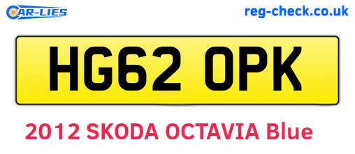 HG62OPK are the vehicle registration plates.