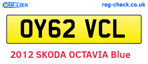 OY62VCL are the vehicle registration plates.