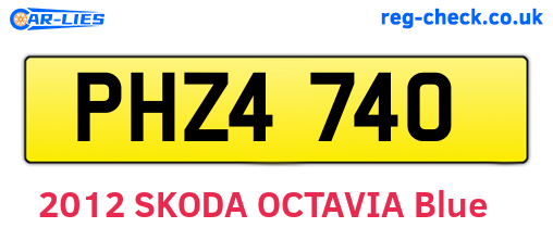 PHZ4740 are the vehicle registration plates.