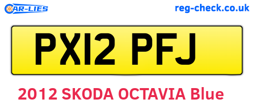 PX12PFJ are the vehicle registration plates.