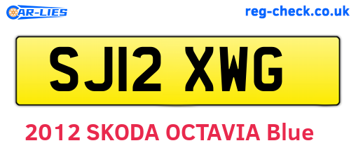 SJ12XWG are the vehicle registration plates.