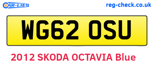 WG62OSU are the vehicle registration plates.