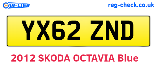 YX62ZND are the vehicle registration plates.