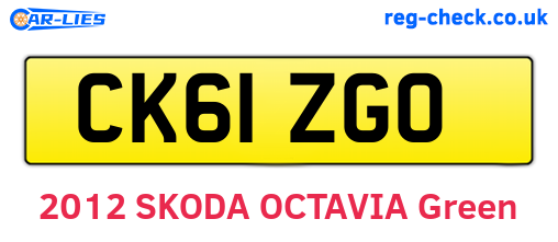 CK61ZGO are the vehicle registration plates.